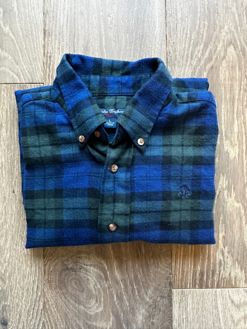 Brooks Brothers Blue & Green Plaid Kids Button-Down Shirt
